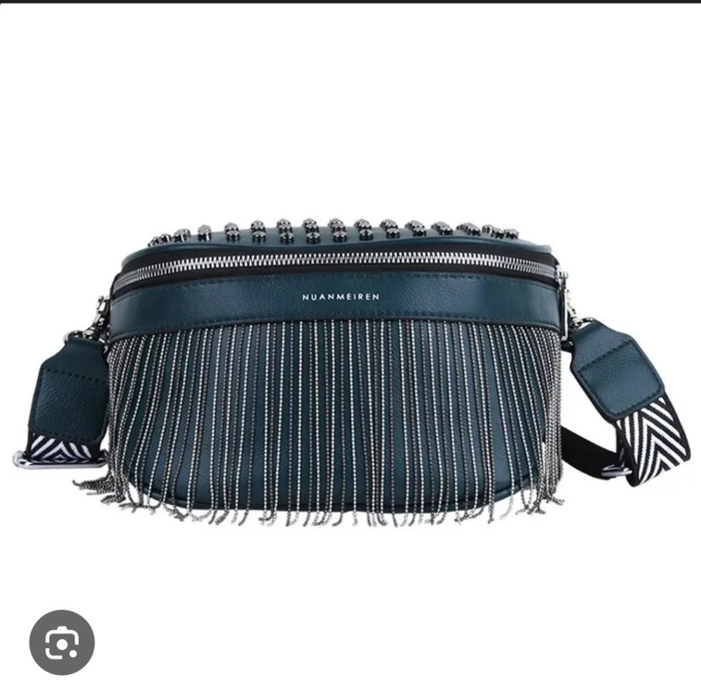 Black Crossbody Bag with Fringe Detail